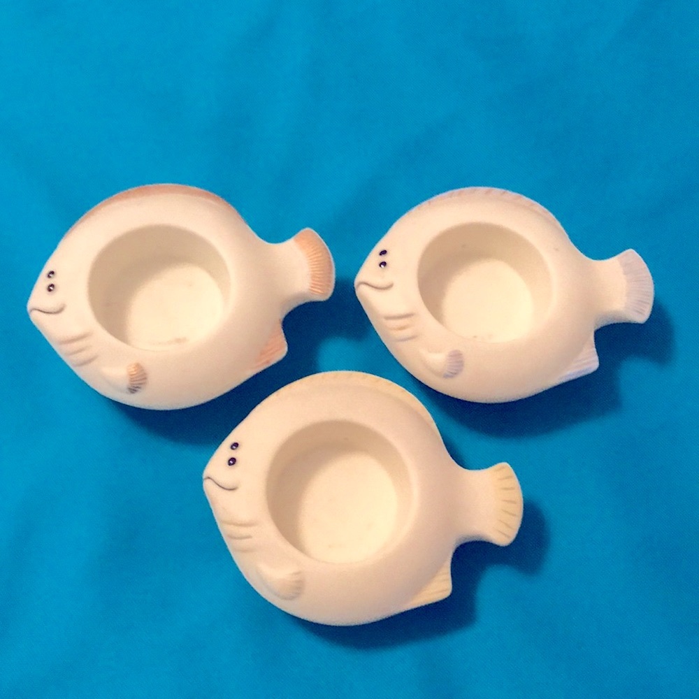 Partylite Porcelain Fish Votive Holders